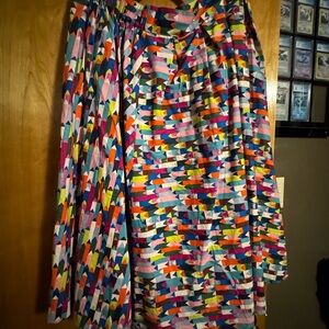 Retrolicious Colorful Geometric Patterned Skirt (Worn Rarely)